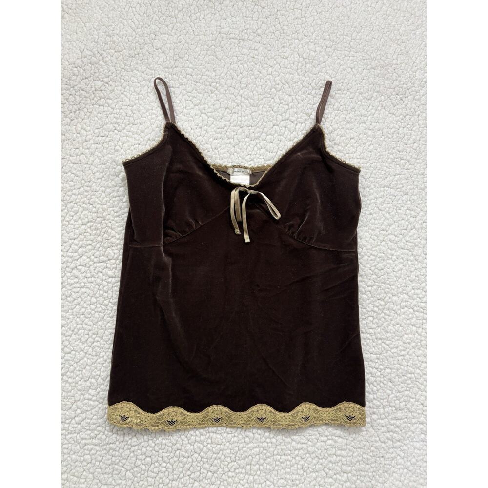 Vintage Old Navy Velvet Lace Babydoll Top M Y2K Feminine Romantic Fairy Coquette
